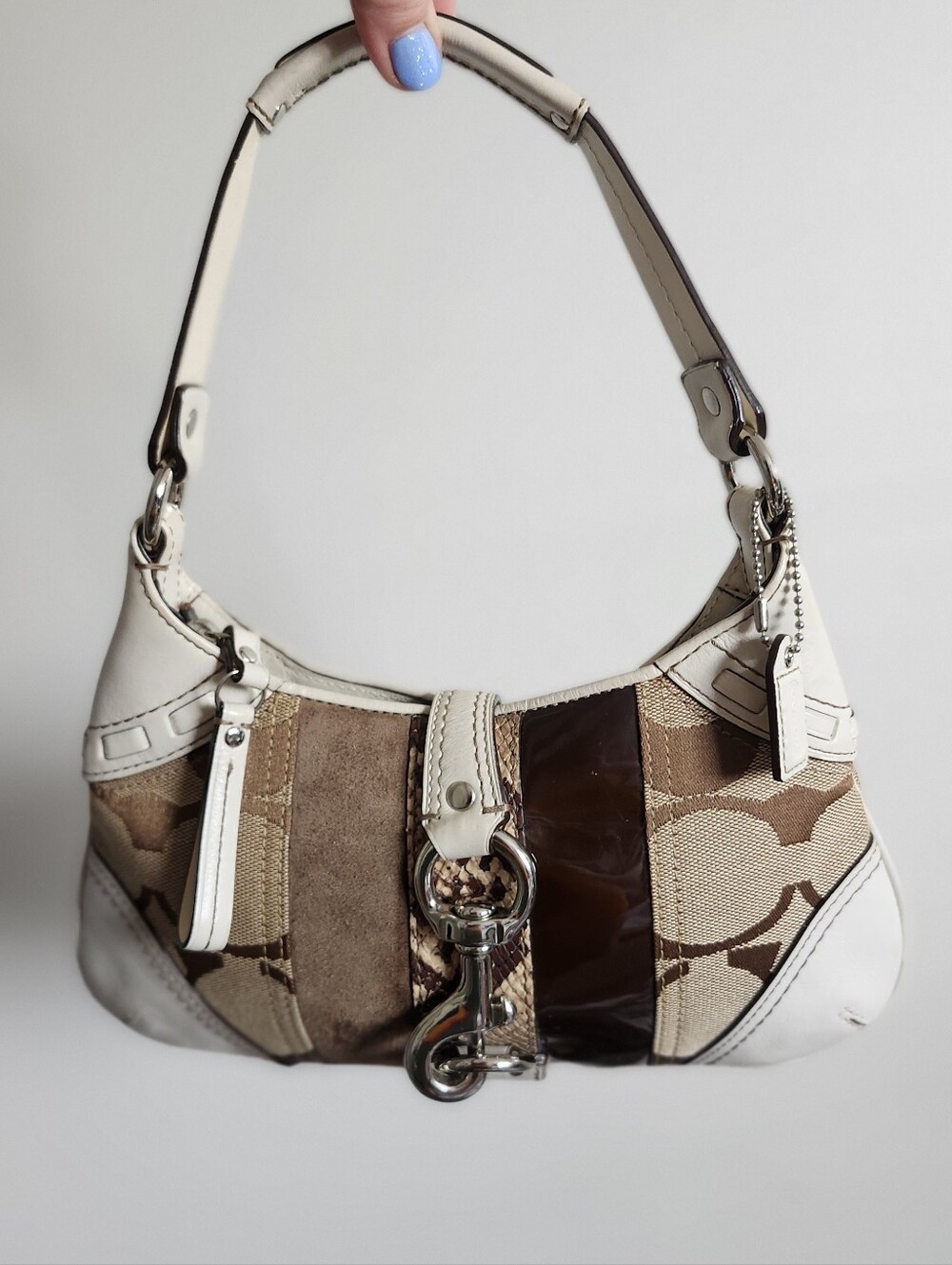 Vintage Coach Signature Python Mini Hobo Bag - Picture 5 of 15
